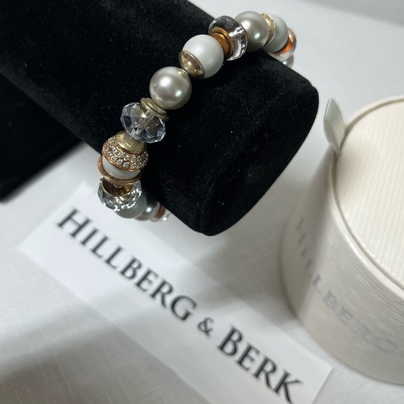 Hillberg & Berk stretch bracelet natural stones, Swarovski crystals. Versatile! - Picture 3 of 8